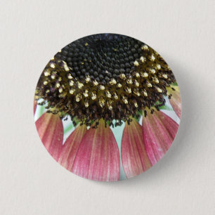 Badge Rond 5 Cm Bouton de tournesol rose