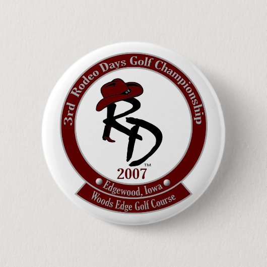 Badge Rond 5 Cm Bouton de tournoi de golf de stupéfaction de rodéo (Devant)