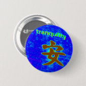 Badge Rond 5 Cm bouton de tranquillité bleu (Devant & derrière)