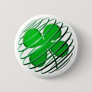 Badge Rond 5 Cm Bouton de trèfle de quatre feuilles