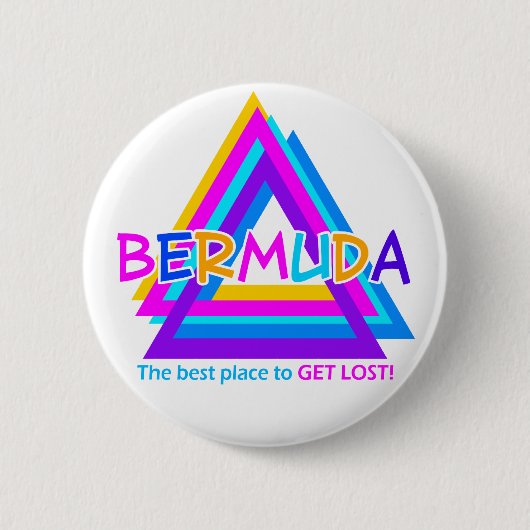 Badge Rond 5 Cm Bouton de TRIANGLE des BERMUDES (Devant)