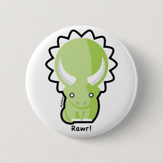 Badge Rond 5 Cm Bouton de Triceratops