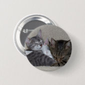 Badge Rond 5 Cm Bouton de trio de chat (Devant & derrière)