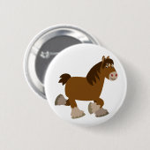 Badge Rond 5 Cm Bouton de trot mignon du cheval de Shire Badton (Devant & derrière)