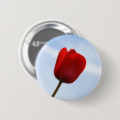 Badge Rond 5 Cm Bouton de Tulipe Rouge (Devant & derrière)