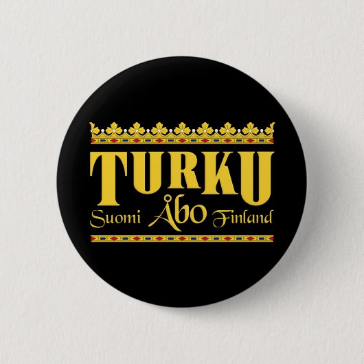 Badge Rond 5 Cm Bouton de Turku Finlande (Devant)