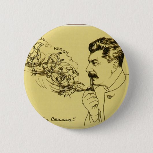 Badge Rond 5 Cm Bouton de tuyau de Stalin (Devant)