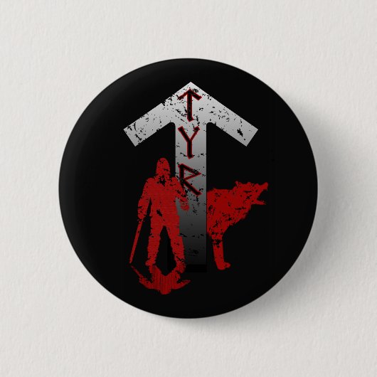 Badge Rond 5 Cm Bouton de Tyr et de Fenrir (Devant)