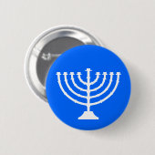 Badge Rond 5 Cm Bouton de vacances de Menorah (Devant & derrière)