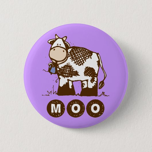Badge Rond 5 Cm Bouton de vache à MOO (Devant)