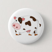 Badge Rond 5 Cm Bouton de vache heureux (Devant)