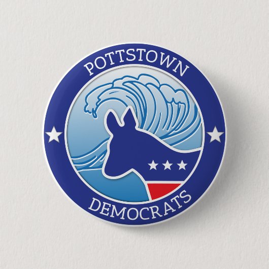 Badge Rond 5 Cm Bouton de vague de Pottstown Démocrate (Devant)