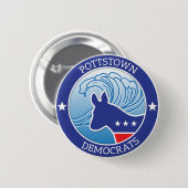 Badge Rond 5 Cm Bouton de vague de Pottstown Démocrate (Devant & derrière)