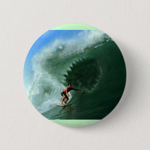 Badge Rond 5 Cm Bouton de vague de requin