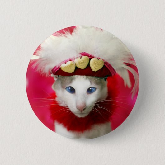 Badge Rond 5 Cm Bouton de Valentine de chat (Devant)