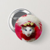Badge Rond 5 Cm Bouton de Valentine de chat (Devant & derrière)