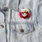 Badge Rond 5 Cm Bouton de Valentine de chat (En situation)