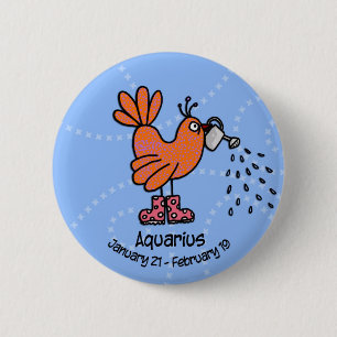 Badge Rond 5 Cm bouton de Verseau