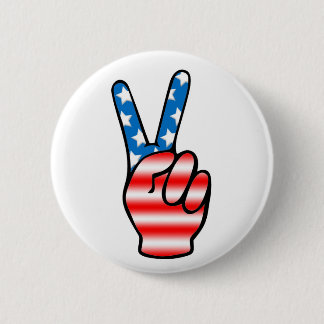 Badge Rond 5 Cm Bouton de victoire (rouge, blanc et bleu)