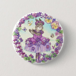 Badge Rond 5 Cm Bouton de violette douce