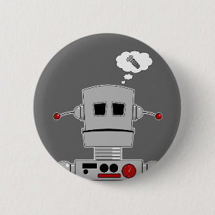 Badge Rond 5 Cm Bouton de vis de robot