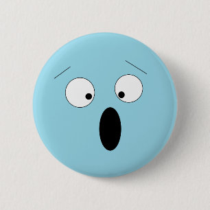 Badge Rond 5 Cm Bouton de visage pâle surpris choqué idiot