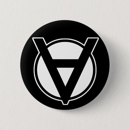 Badge Rond 5 Cm Bouton de Voluntaryist - noir (Devant)