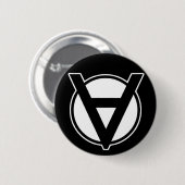 Badge Rond 5 Cm Bouton de Voluntaryist - noir (Devant & derrière)