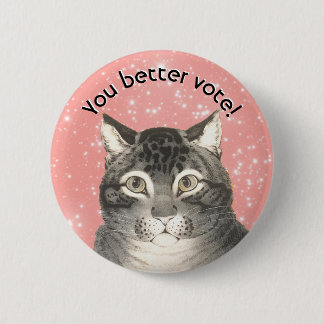 Badge Rond 5 Cm Bouton de vote de minou mignon