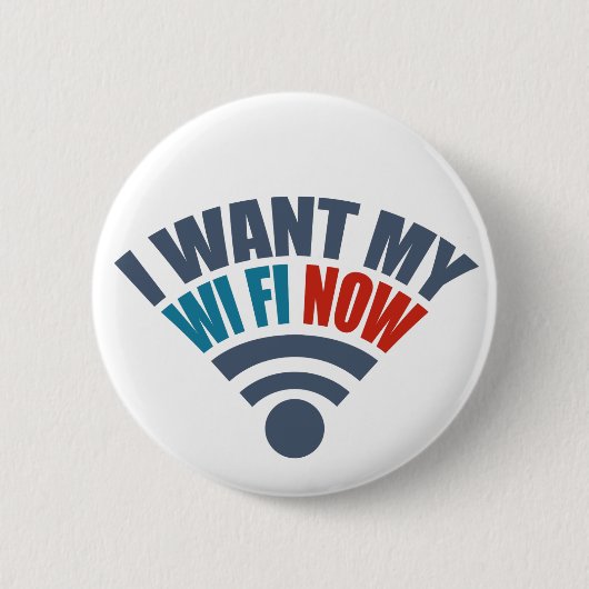 Badge Rond 5 Cm Bouton de WiFi (Devant)