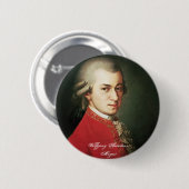 Badge Rond 5 Cm Bouton de Wolfgang Amadeus Mozart (Devant & derrière)