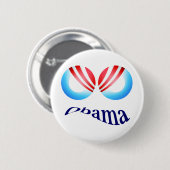 BADGE ROND 5 CM BOUTON DE YEUX MAUVAIS D'OBAMA (Devant & derrière)