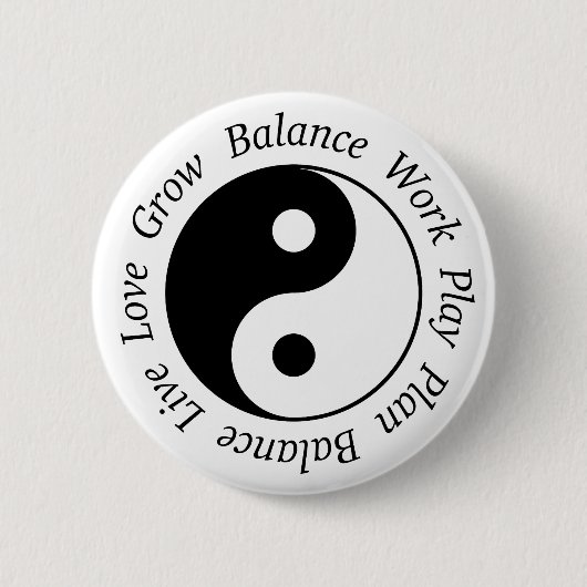 Badge Rond 5 Cm Bouton de Yin Yang d'équilibre (Devant)