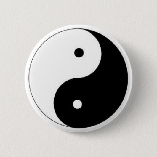 Badge Rond 5 Cm Bouton de Ying-Yang (Devant)
