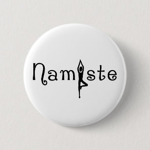 Badge Rond 5 Cm Bouton de yoga de Namaste