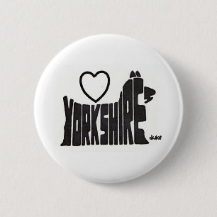 BADGE ROND 5 CM BOUTON DE YORKSHIRE D'AMOUR