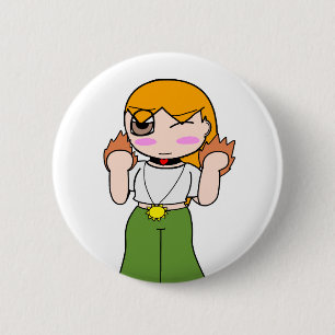 Badge Rond 5 Cm Bouton de Zack Dragonblade - peut fleurir