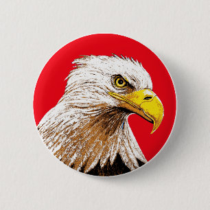Badge Rond 5 Cm Bouton d'Eagle