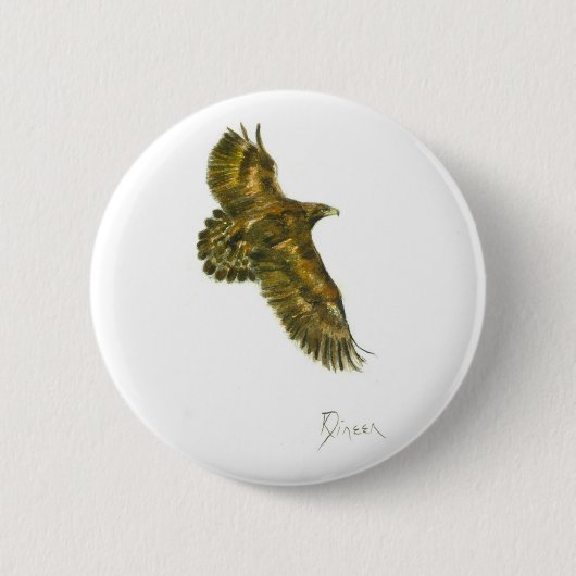 Badge Rond 5 Cm Bouton d'Eagle d'or (Devant)