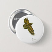 Badge Rond 5 Cm Bouton d'Eagle d'or (Devant & derrière)