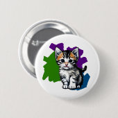 Badge Rond 5 Cm Bouton d'éclaboussure d'encre couleur Kitten (Devant & derrière)