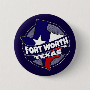 Badge Rond 5 Cm Bouton d'éclatement du drapeau de Fort Worth Texa