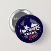 Badge Rond 5 Cm Bouton d'éclatement du drapeau de Fort Worth Texas (Devant & derrière)