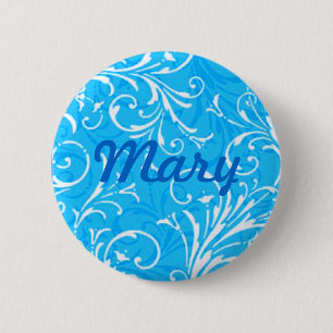 Badge Rond 5 Cm Bouton décoratif bleu personnalisé