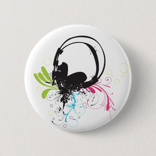 Badge Rond 5 Cm Bouton d'écouteurs (Devant)