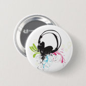 Badge Rond 5 Cm Bouton d'écouteurs (Devant & derrière)