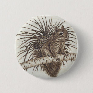 Badge Rond 5 Cm Bouton d'écureuil - spilla de Scoiattolino