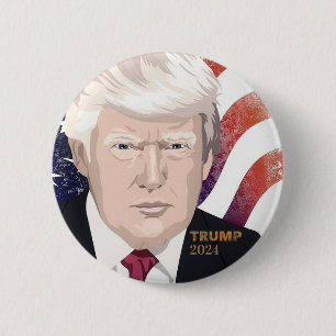 Badge Rond 5 Cm Bouton d'élection Trump 2024