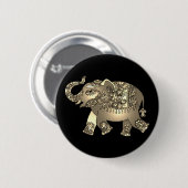 Badge Rond 5 Cm bouton d'éléphant ornemental (Devant & derrière)