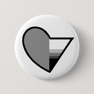 Badge Rond 5 Cm Bouton demisexual romantique gris